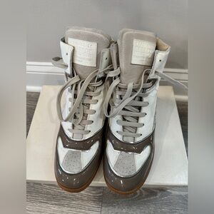 Maison Martin Margiela Gray and White High-Top Sneakers